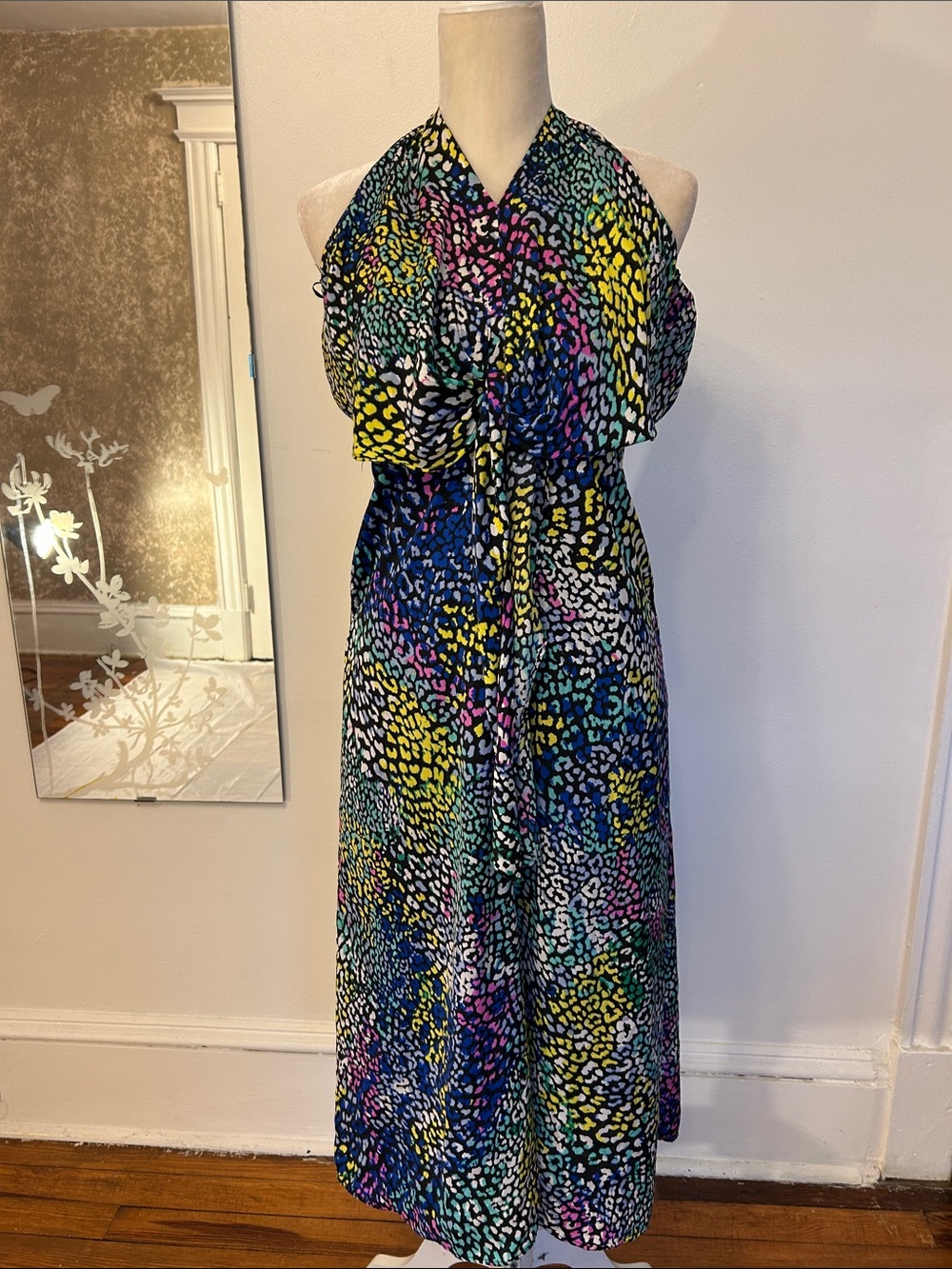 Ava & Aiden Multicolor Leopard Halter Dress